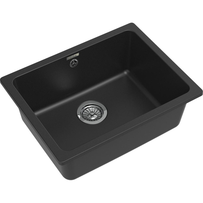 Кухонная мойка RIVELATO RIVELATO Мойка BERKANA 50 1-чаш 560*430, монтаж: универсальный, материал: кварц, цвет: антрацит BK-50 antracite