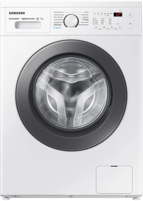 Стиральная машина Samsung WW70AG4S21VELD, с фронтальной загрузкой, 7кг, 1200об/мин, с паром, инверторная