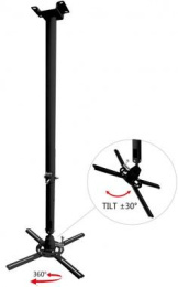 Кронштейн для проектора Buro PR06-B, до 20кг, потолочный, поворот и наклон, черный