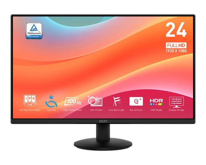 Монитор MSI 23.8" Pro MP242L черный IPS LED 16:9 HDMI матовая 250cd 178гр/178гр 1920x1080 100Hz DP FHD 3.07кг 9S6-3PD5CT-016