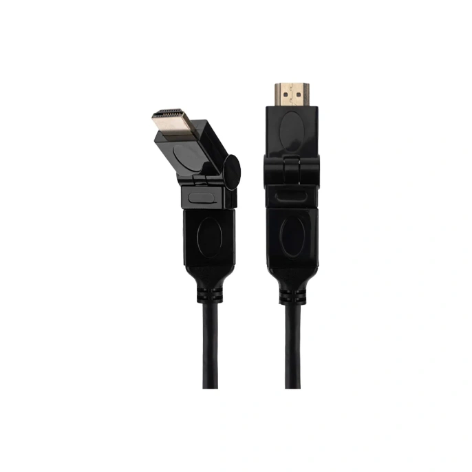 Кабель HDMI 1.4 REXANT Gold, 4К с фильтрами, штекер поворотный 360, 2 метра 17-6204-3