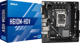 Материнская плата ASRock H610M-HDV Soc-1700 H610 PCI-E 4.0x16 PCI-E 3.0x1 2xDDR4 3200MHz VGA+DP+HDMI mATX RTL