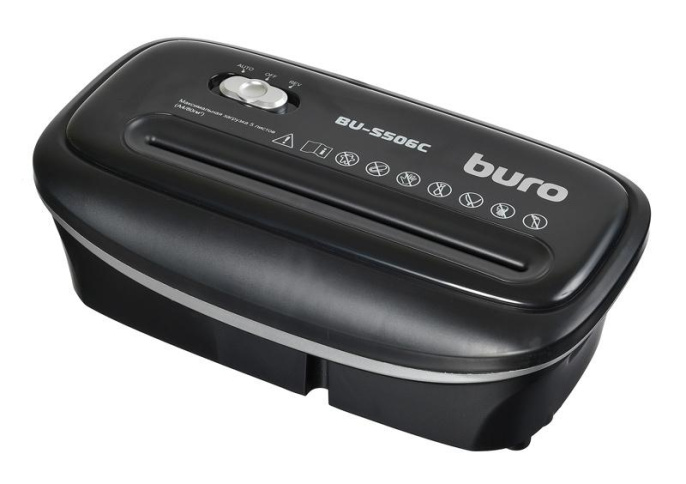 Уничтожитель бумаг Buro Home BU-S506C,  P-4,  4х36 мм, 5 лист. одновременно, 12л