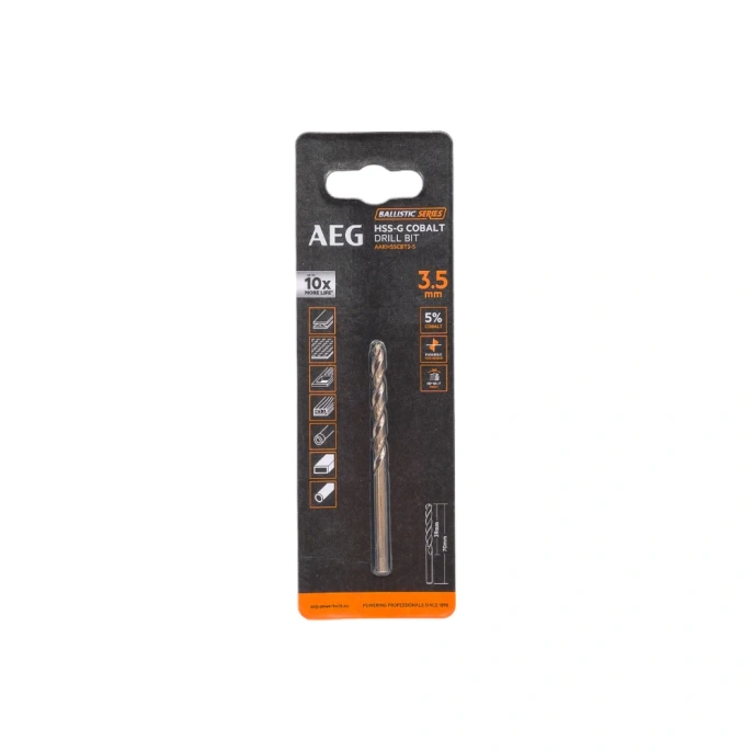 Сверло по металлу HSS-Co (3.5х39х70 мм) AEG AAKHSSCBT3-5 4932479327