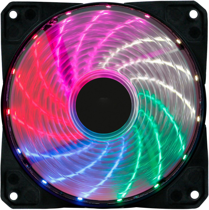 OKLICK Вентилятор Оклик OG-CF120RGB2-BK RGB 120х120x25 черный 3-pin 4-pin Molex упак.:1шт Ret