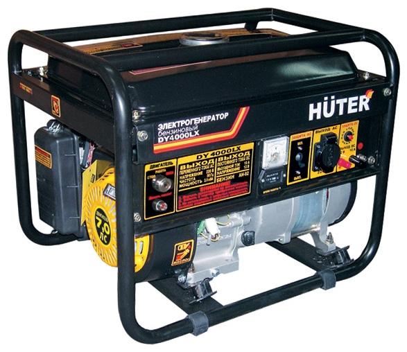 Бензиновый генератор Huter DY4000LX, 220/12 В, 3.3кВт [64/1/22]