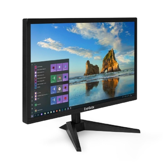 Монитор 21.5" ExeGate EB2200A (VA LED Grade A+, FHD, 1920x1080@75Гц, 16:9, 200cd/m2, 3000:1, 178°/178°, 5ms, D-Sub, HDMI, Flicker-free, Low Blue Light, кабель HDMI 1.5м, VESA, регулировка наклона (tilt), черный) EX297376RUS