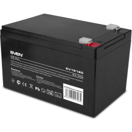Аккумулятор для ИБП Sven SV 12120 AGM, 12 В/12 Ah, ток разряда: 180 А, тип клемм: F2, саморазряд за год: 36 %, рабочая температура: от -20