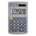 Металлический карманный калькулятор STAFF STF-1008 103х62мм, 8 разрядов, двойное питание, 250115