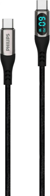 Кабель Philips DLC9060,  USB Type-C (m) -  USB Type-C (m),  1.2м,  3A,  черный