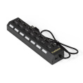 USB-Хаб концентратор 7-в-1 ExeGate DUB-72SW кабель-адаптер USB2.0 -- 7xUSB2.0, кнопки включения/отключения для каждого порта, Plug&Play, черный EX293978RUS