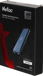 Накопитель SSD Netac USB-C 500GB NT01ZX-500G-32BK ZX черный