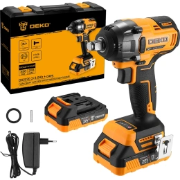 Аккумуляторный бесщеточный гайковерт DEKO DKIS20 кейс, 20 В, 3 А ч 063-4033