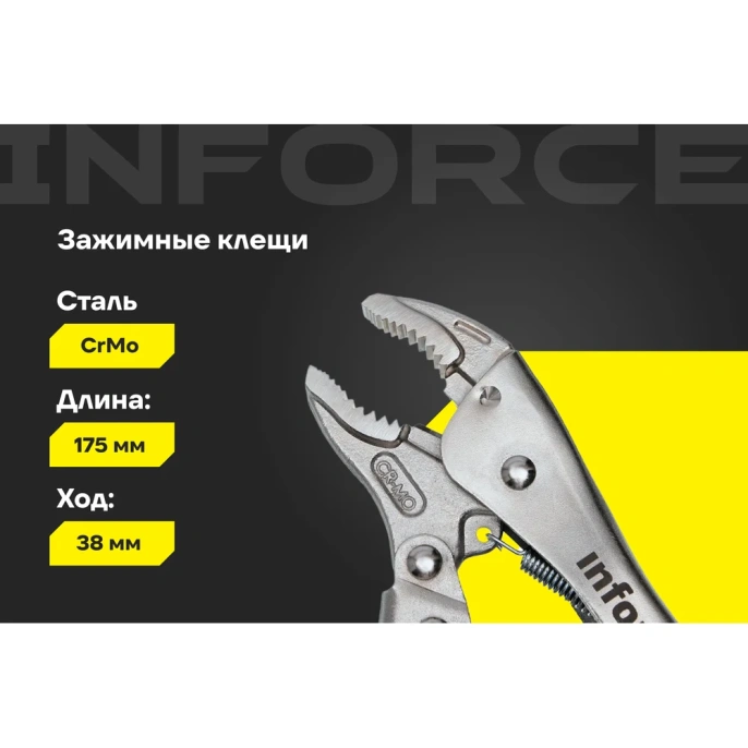 Зажимные клещи 175мм Inforce 06-03-01