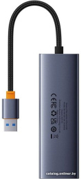 Хаб Baseus BS-OH109 UltraJoy Series 4 порта USBA to USB3.0*3+RJ45*1 Space Grey B0005280A813-01