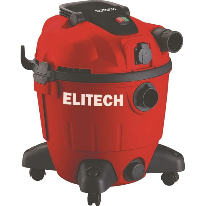 Строительный пылесос Elitech ПС 1235А 1200Вт уборка: сухая/влажная черный