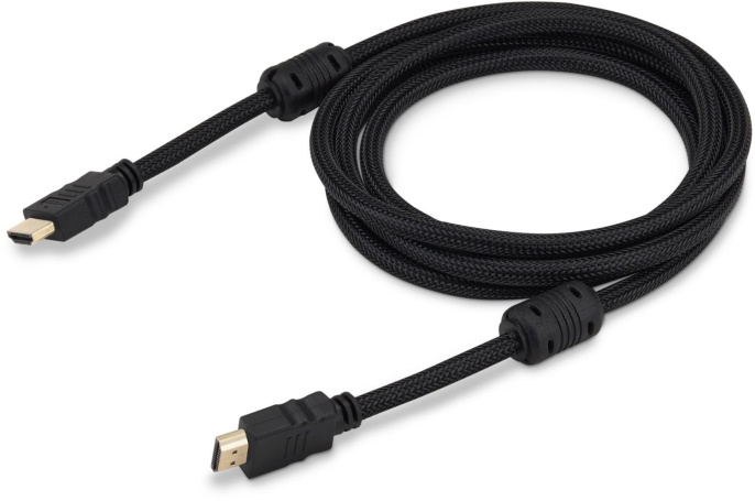 Кабель аудио-видео Buro HDMI m - HDMI m , ver 1.4, 1м, GOLD, ф/фильтр, черный [hdmi-v1.4-1mc]