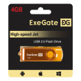 USB-флеш накопитель ExeGate Jet 4GB жёлтый USB2.0, 480Mbps, пластик/металл EX302032RUS