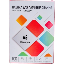 Пленка-заготовка для ламинирования ГЕЛЕОС A5, 154х216 мм, 125 мкм, глянцевая, 100 шт LPA5-125