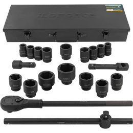 Набор инструментов ударных iLOFORCE 21пр, 3/4" (6гр.) IF-6212-5MPB(58979)