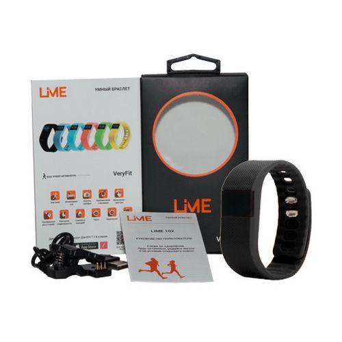 Фитнес-браслет Lime Lime 102 black Шагомер, Подсчет калорий, Часы, Будильник, Черный ремешок 550113