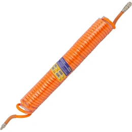 Шланг витой полиуретановый 8х12 мм, 10 м с быстроразъемными наконечниками, 15 бар Partner PA-1208-10M 15049