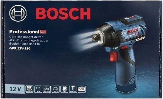 Гайковерт Bosch GDR 12V-110 аккум. патрон:держатель бит 1/4" 06019E0002