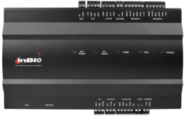 Контроллер ZKTeco inBio160 светодиодная индикация, CPU 32bit 400 MHz, 32Mb RAM, 128 Mb Flash, 3000 шаблонов отпечатков пальцев, 30000 карт, 100000 событий, поддержка 1 точки прохода, интерфейсы: ethernet tcp/ip , RS485, usb хост, 4 входа для считывателе