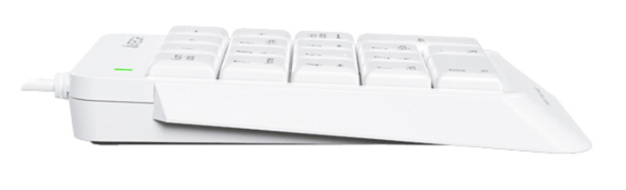 Числовой блок A4TECH Fstyler FK13P, проводная, USB, мембранная, белый [fk13p white]