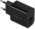 Сетевое зарядное устройство Buro BUWD1, USB-A, USB-C, 20Вт, 3A, черный [buwd18p110bk]