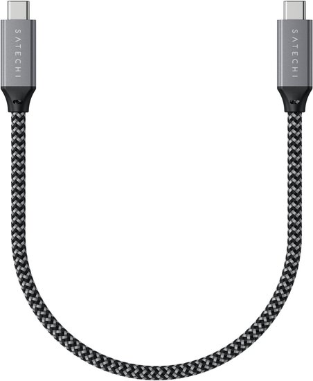 Кабель Satechi USB4 C to C длина 25 см. Цвет: серый космос (ST-U4C25M)