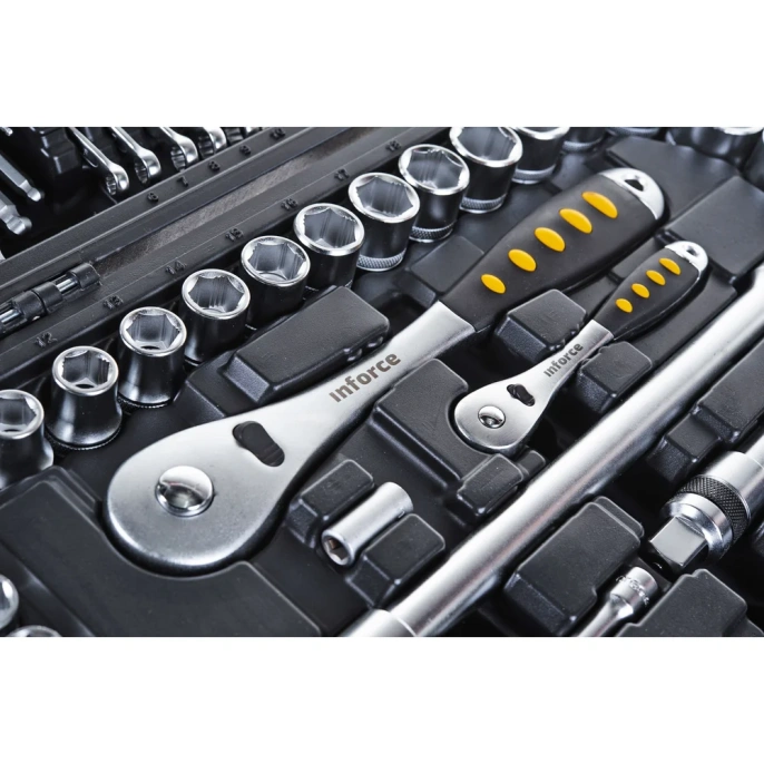 Набор инструментов Inforce 85 предметов 1/2", 1/4" Inforce, Сталь Cr-V, Профессиональный, 06-07-14