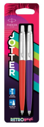 Набор ручек Parker Jotter Originals 80s Retrowave Vermilion Red/Indigo Purple чернила синий блистер [2186314]
