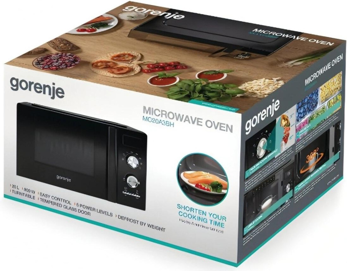Микроволновая Печь Gorenje MO20A3BH пан.англ. 20л. 800Вт черный