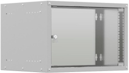 Шкаф коммутационный NTSS Lime NTSS-WL6U5560GS настенный 6U 550x600мм пер.дв.стекл несъемн.бок.пан. 30кг серый 520мм 12кг 110град. 370мм IP20 сталь