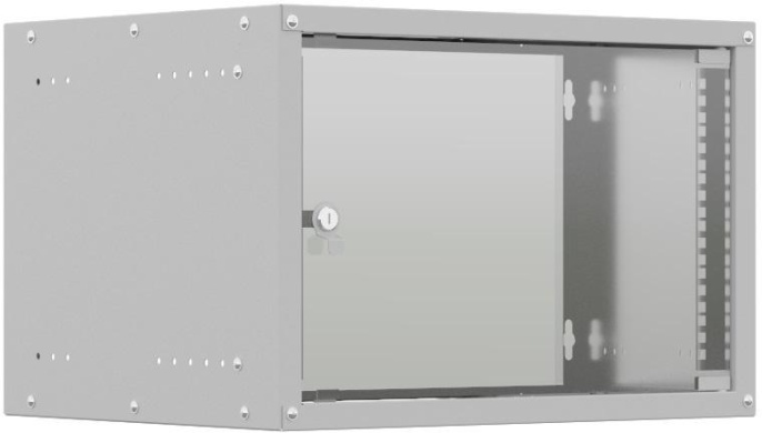 Шкаф коммутационный NTSS Lime NTSS-WL6U5560GS настенный 6U 550x600мм пер.дв.стекл несъемн.бок.пан. 30кг серый 520мм 12кг 110град. 370мм IP20 сталь