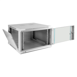 Шкаф телекоммуникационный 19" настенный 6U ExeGate EC-WM-6U.600.G.GREY 19”, 6U, 600x600x370mm ШхГхВ , передняя дверь закаленное стекло, съемные боковые панели, пыле- и влагозащита IP23, светло-серый RAL 7035 EX298600RUS