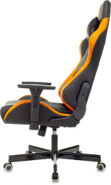 Кресло игровое Knight Armor черный/оранжевый ромбик экокожа с подголов. крестов. металл