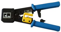 Обжимной инструмент для коннекторов типа EZ, 4P, 6P, 8P, с храповым механизмом, LANMASTER LAN-CRI-468R/EZ