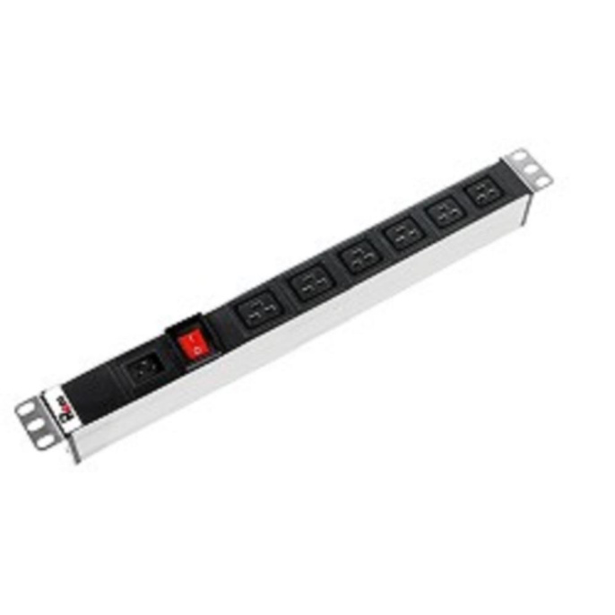 REM Блок розеток Rem-16 с выкл., 6 IEC 60320 C19, вход IEC 60320 C20, 16A, алюм., 19" бывш R-16-6C19-V-440
