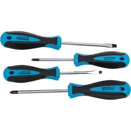 Набор отверток Smartbuy 4 штуки, шлицевые и крестовые, намагниченный наконечник, CR-V SBT-SCN-4P1