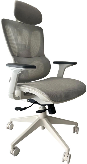 Кресло Cactus CS-CHR-MC02GY, сетка, до 120кг, топ-ган люкс, регулируемые 2D подлокотники,  серый