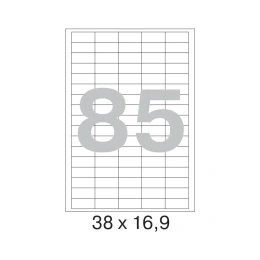 Самоклеящиеся этикетки ProMega label 38x16,9 мм, 85 шт. на листе, белые, 25 л. в уп. 75224