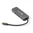 Док-станция 5-в-1 ExeGate DUB-31C/PD/H (кабель-адаптер USB Type-C --> 3xUSB3.0 + PD 100W + HDMI 4K@30Hz, Plug&Play, корпус алюминиевый, цвет серый) EX293984RUS
