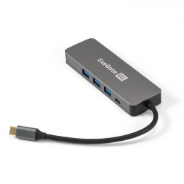 Док-станция 5-в-1 ExeGate DUB-31C/PD/H (кабель-адаптер USB Type-C --> 3xUSB3.0 + PD 100W + HDMI 4K@30Hz, Plug&Play, корпус алюминиевый, цвет серый) EX293984RUS