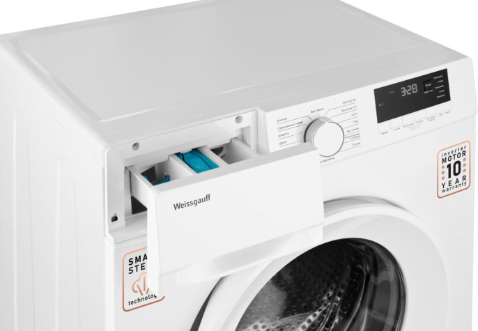 Стиральная машина WEISSGAUFF WM 46127 DC Inverter Steam, с фронтальной загрузкой, 7кг, 1200об/мин, с паром, инверторная