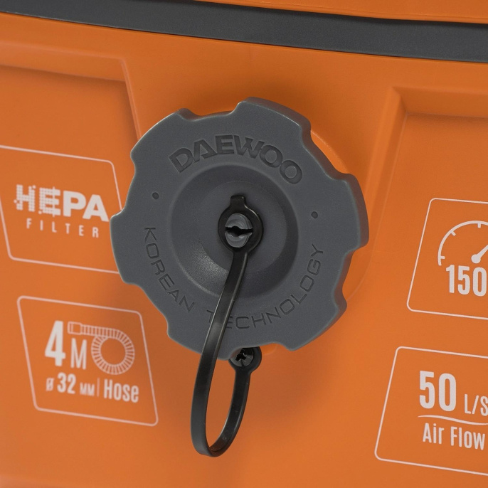 Строительный пылесос Daewoo DAVC 2014S,  оранжевый