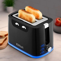 Тостер Kitfort КТ-6410 900Вт черный/синий