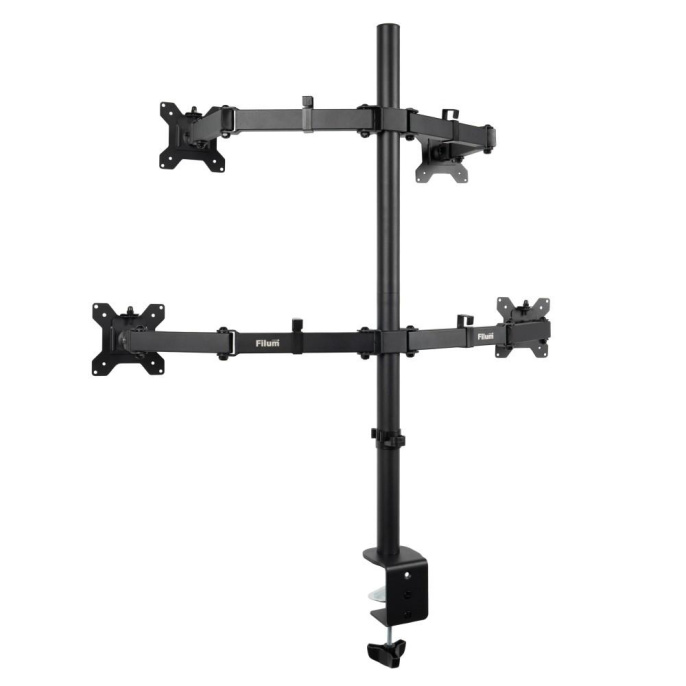 Кронштейн для монитора Filum FL-DMT004FB черный, четыре монитора, VESA: 75/100, 10-30 дюйма, до 10 кг 00-01215493