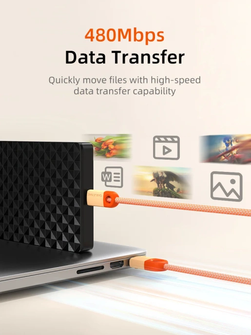 Кабель CABLETIME CAP4E (CT-AMMBM-POR0.5) 0.5 м, апельсин, USB 2,0 a для Micro B -зарядного устройства